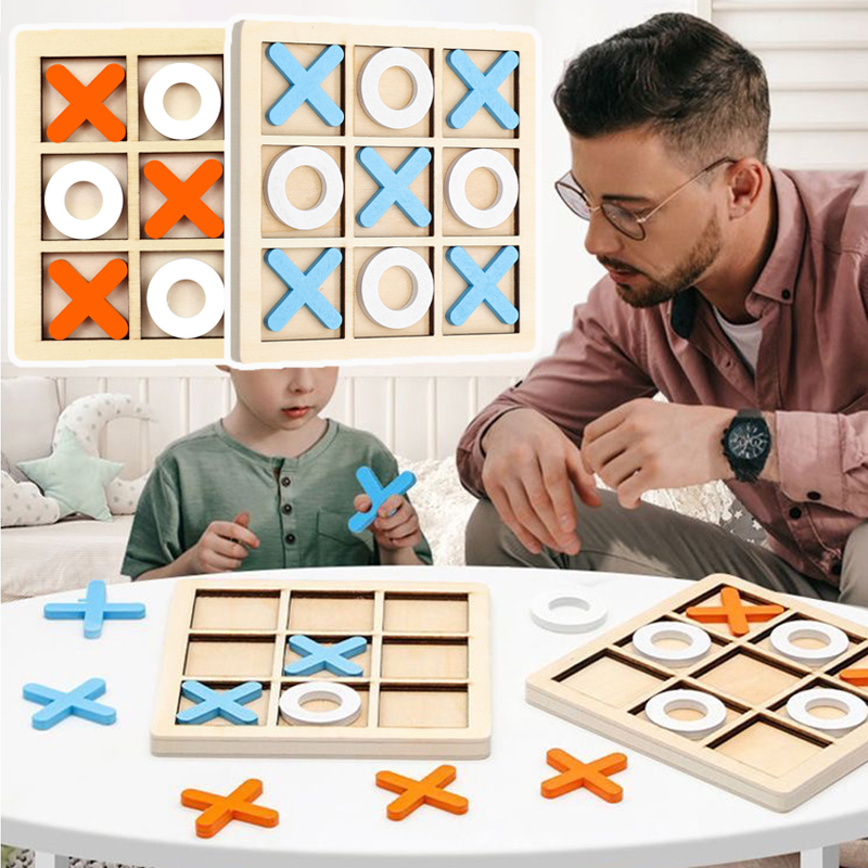 Board Game Family - Wooden Tic Tac Toe Board Game