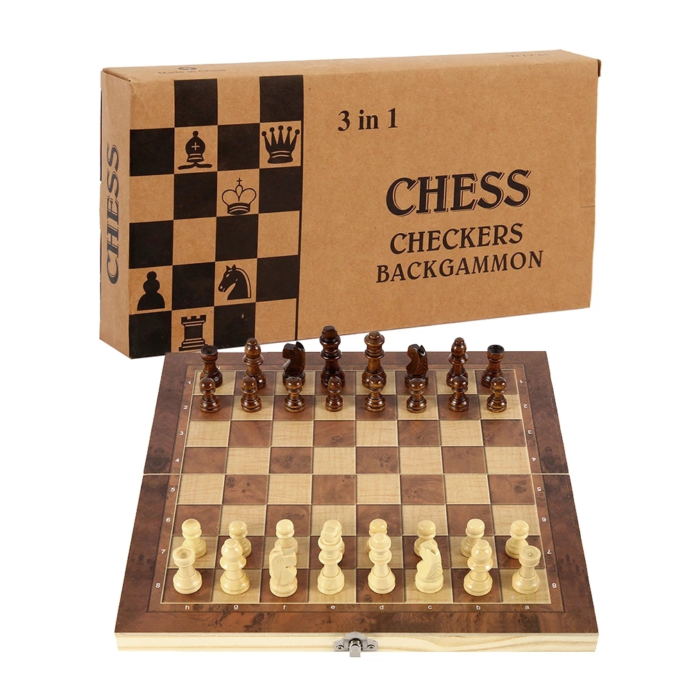 3 in 1 Chess Board, Folding Wo - Board Game Quacks recension och pris