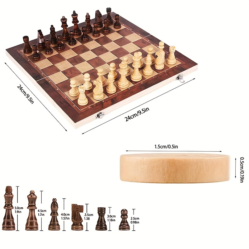 3 in 1 Chess Board, Folding Wo - Board Game Quacks recension och pris