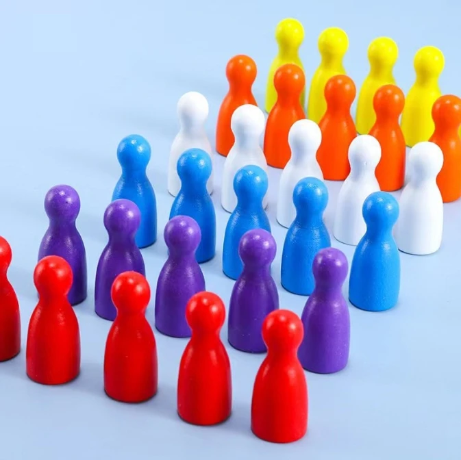 100 Pcs Colorful Wooden Chess  - Board Game Illustration recension och pris