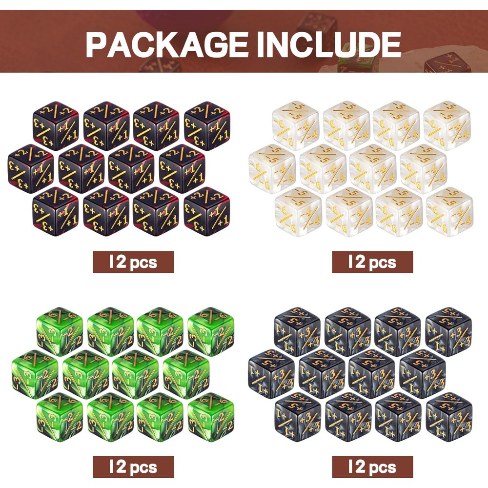 48 Pcs Counter Dice -1/+1 Coun - Game Token Counter recension och pris