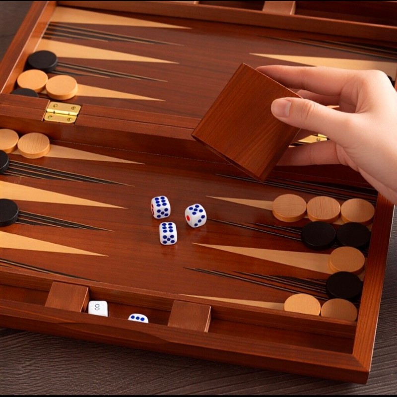 Solid Wood Backgammon 11-19 In - Board Game Quacks recension och pris