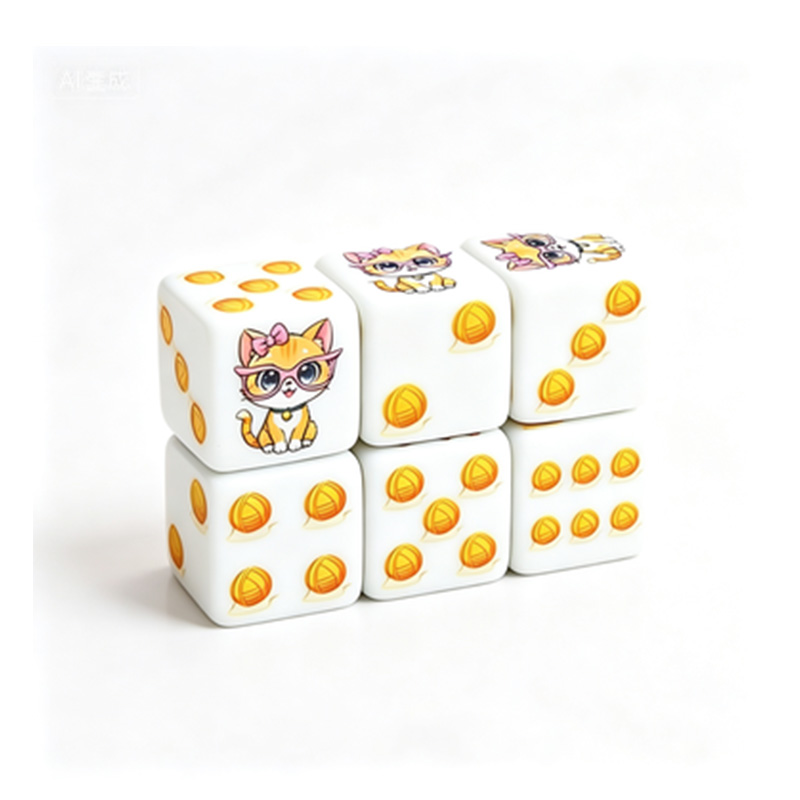 6Pcs Cat Paw Print Polyhedral  - Board Game Live recension och pris