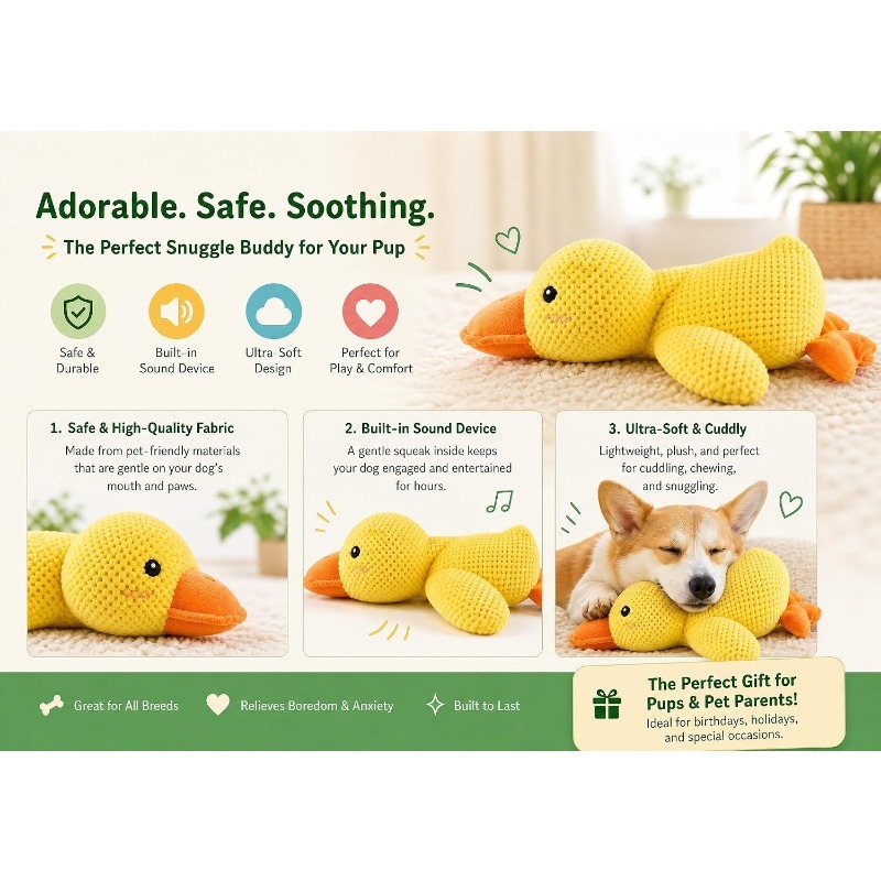 Piece Plush Calming Duck Dog T - Board Game Quacks recension och pris
