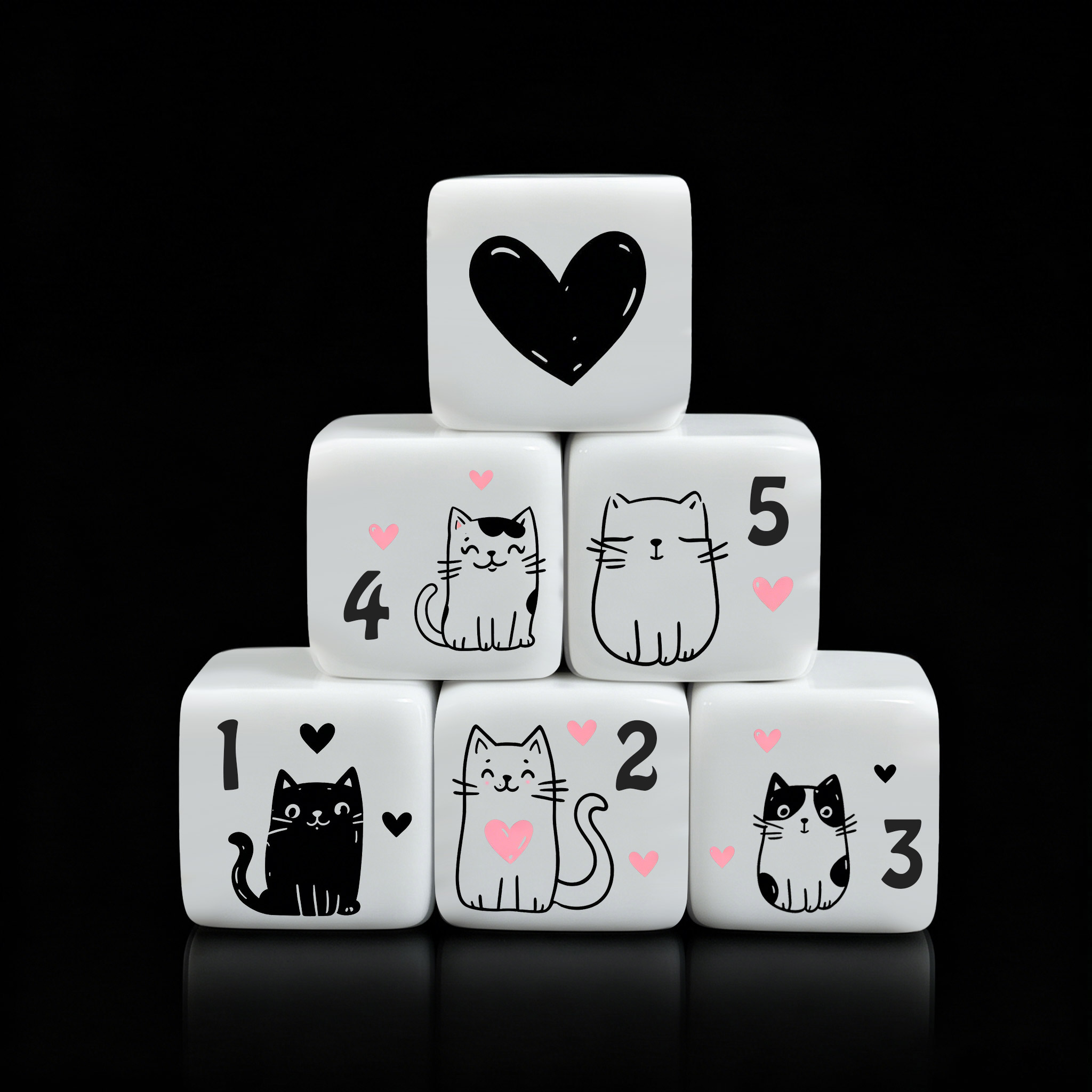 12Pcs/Set 16mm Cute Cat Dice,  - Board Game Illustration recension och pris