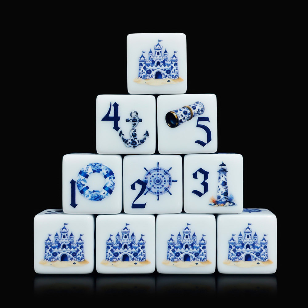 12Pcs Blue Nautical 16MM Print - Board Game Live recension och pris