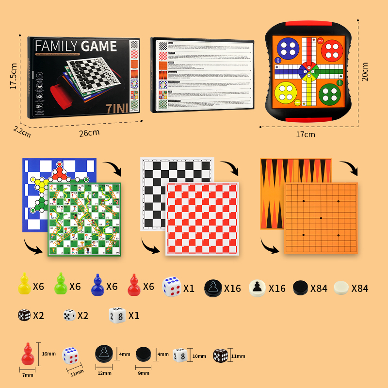 3-in-1/5-in-1/7-in-1 Board Gam - Board Game Quacks recension och pris
