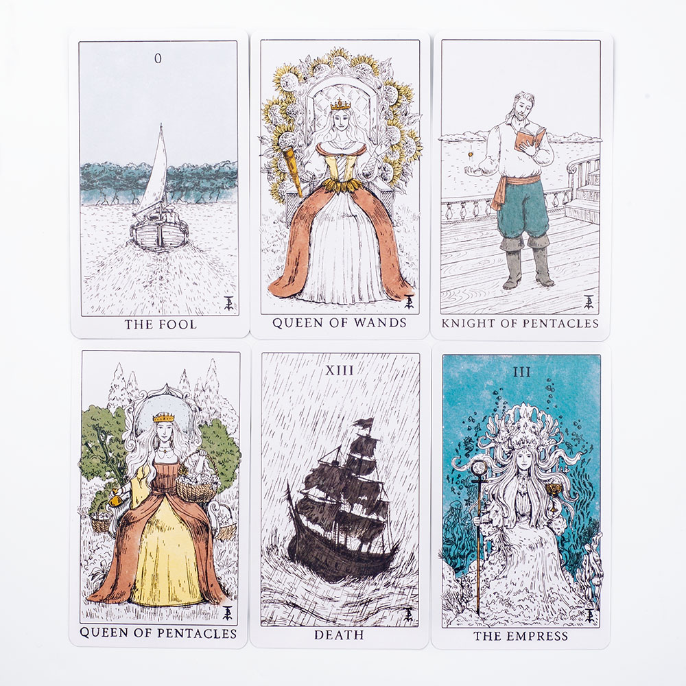 Ocean Themed Tempest Tarot  De - Board Game Illustration recension och pris